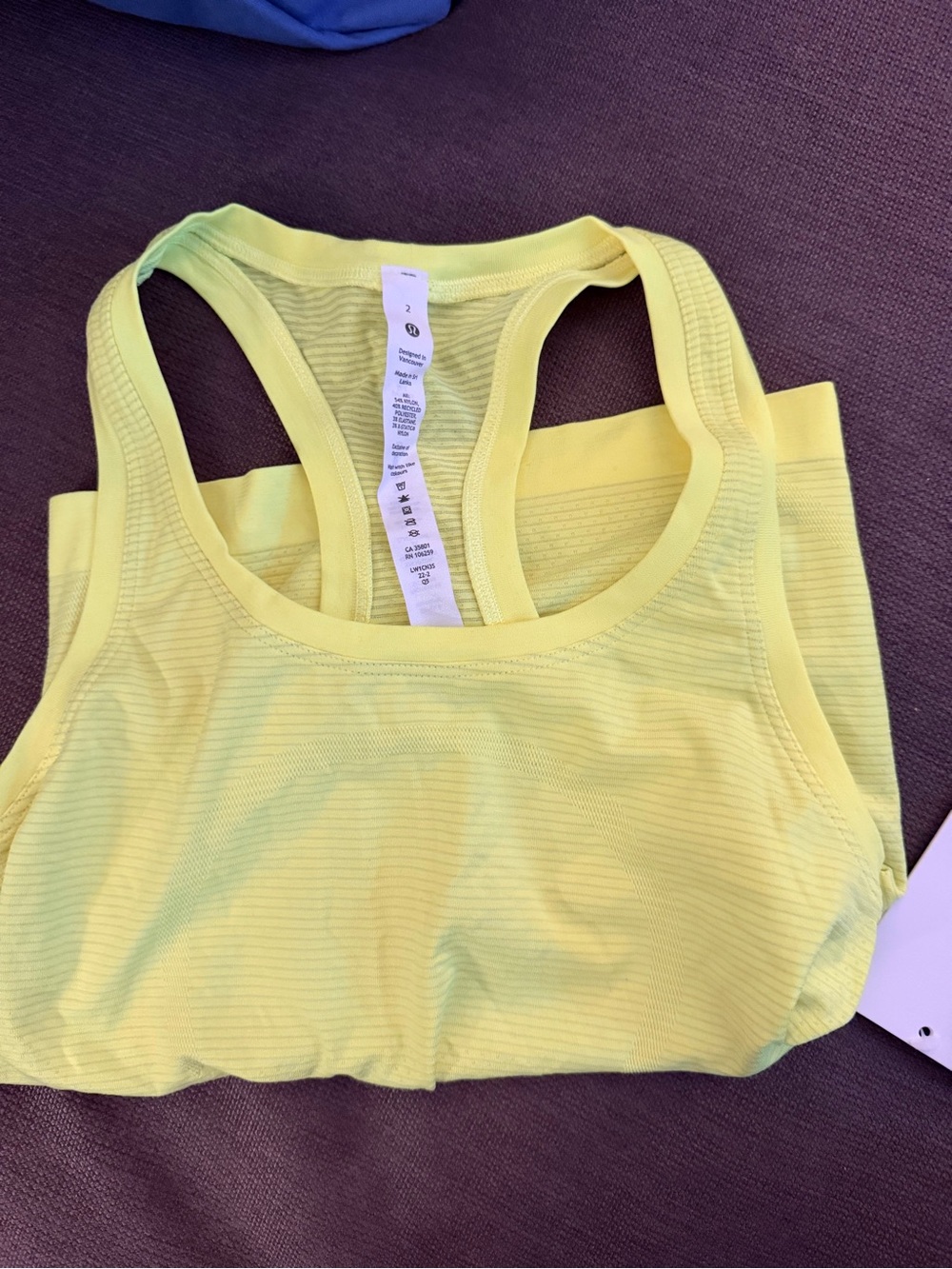 lululemon athletica Neon Yellow Racerback Sports Bra